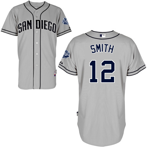 Seth Smith #12 mlb Jersey-San Diego Padres Women's Authentic Road Gray Cool Base Baseball Jersey
